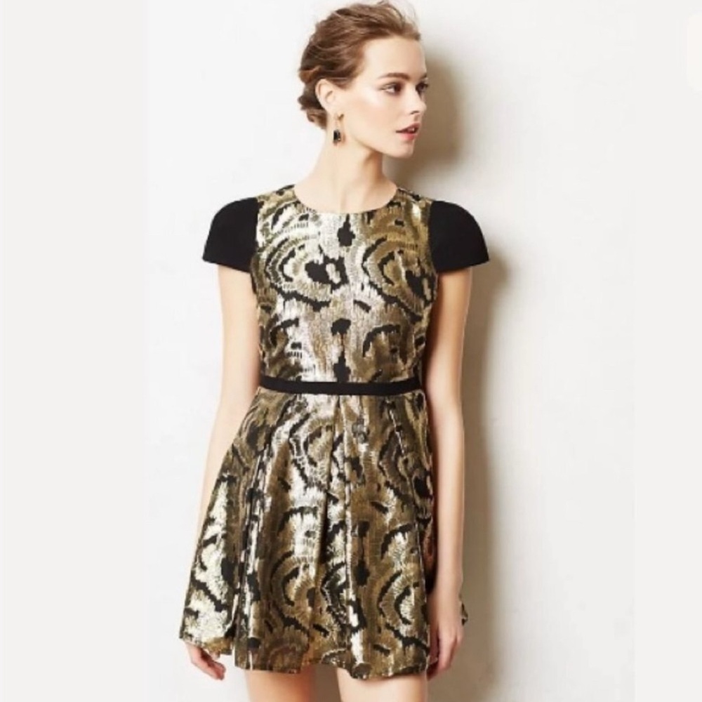 Anthropologie Hunter Bell Metallic Dress